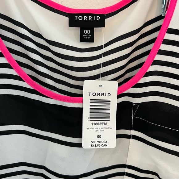 NWT! Torrid Striped Pocket Tank Top. Size 00 - Picture 5 of 5